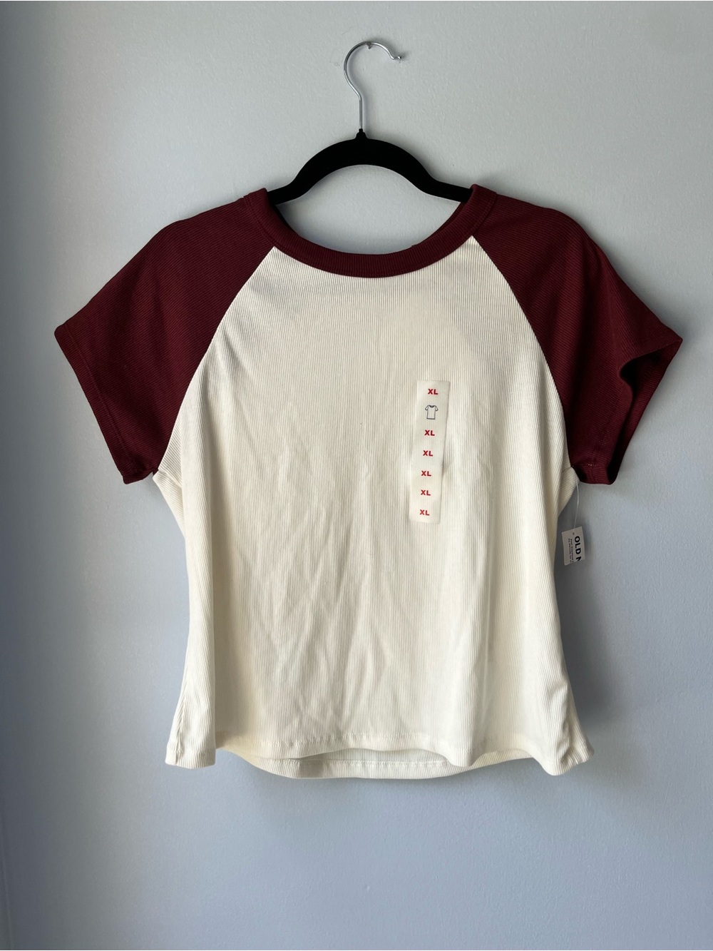 Old Navy NWT Cream Snug Ribbed Short Sleeve Tee Size XL
